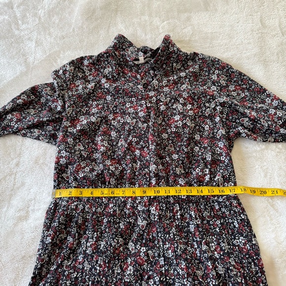 Veronica Beard Floral Rory Dress Black Combo Button Down Collared size 12 - Picture 9 of 10
